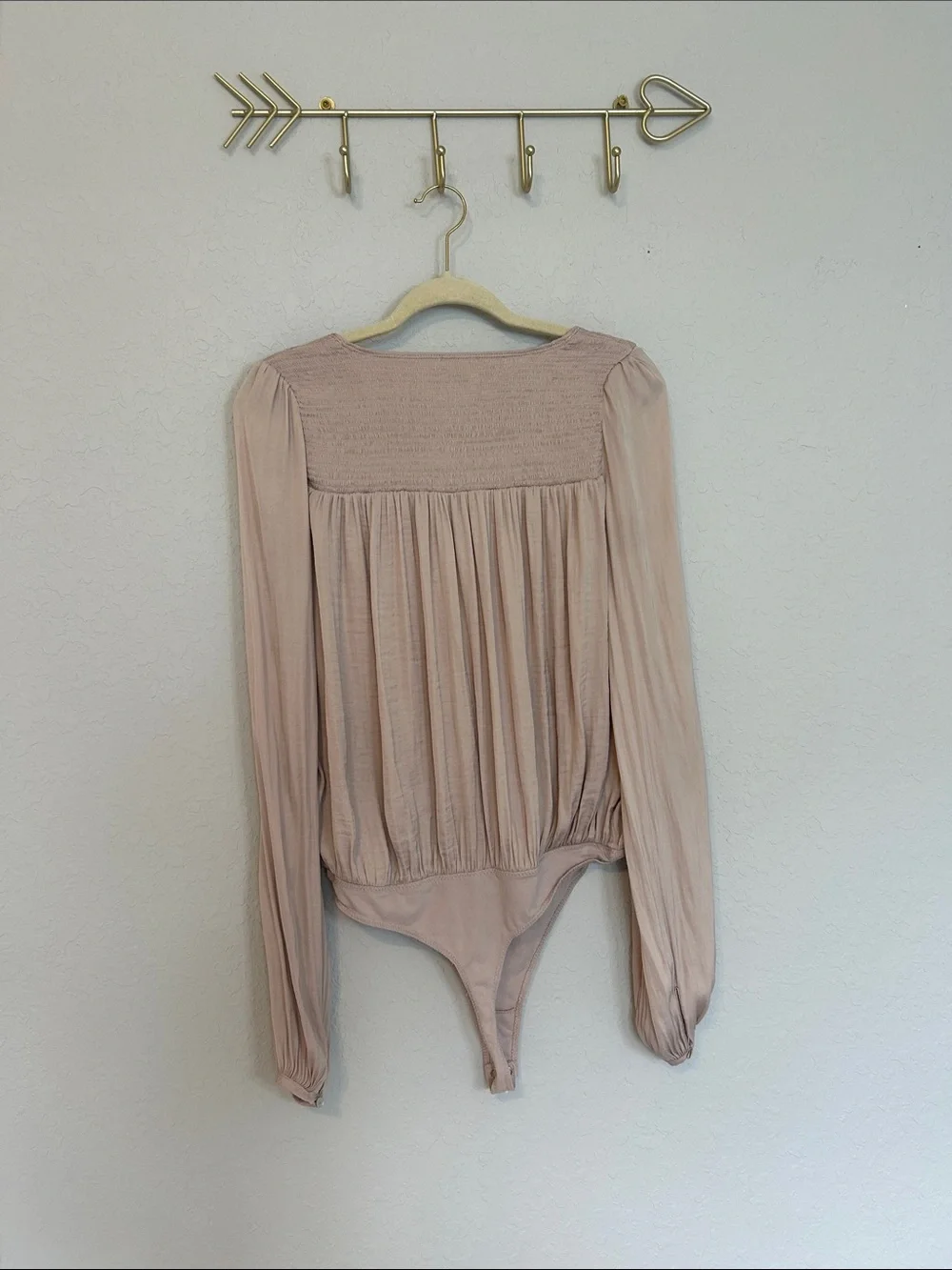Free People Blush Long-Sleeve V-Neck Bodysuit